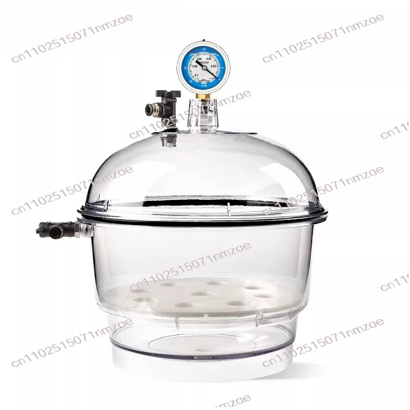

Laboratory Plastic Vacuum Dryer Transparent Vacuum Drying Vessel Polycarbonate Storage Tank Ball Valve Pressure Gauge 150MM
