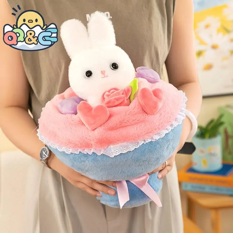 

Cute Rabbit Bouquet Plush Toys Kawaii Flowers Bunny Bear Doll Bouquet Girls Stuffed Toys Valentine's Day Christmas Birthday Gift