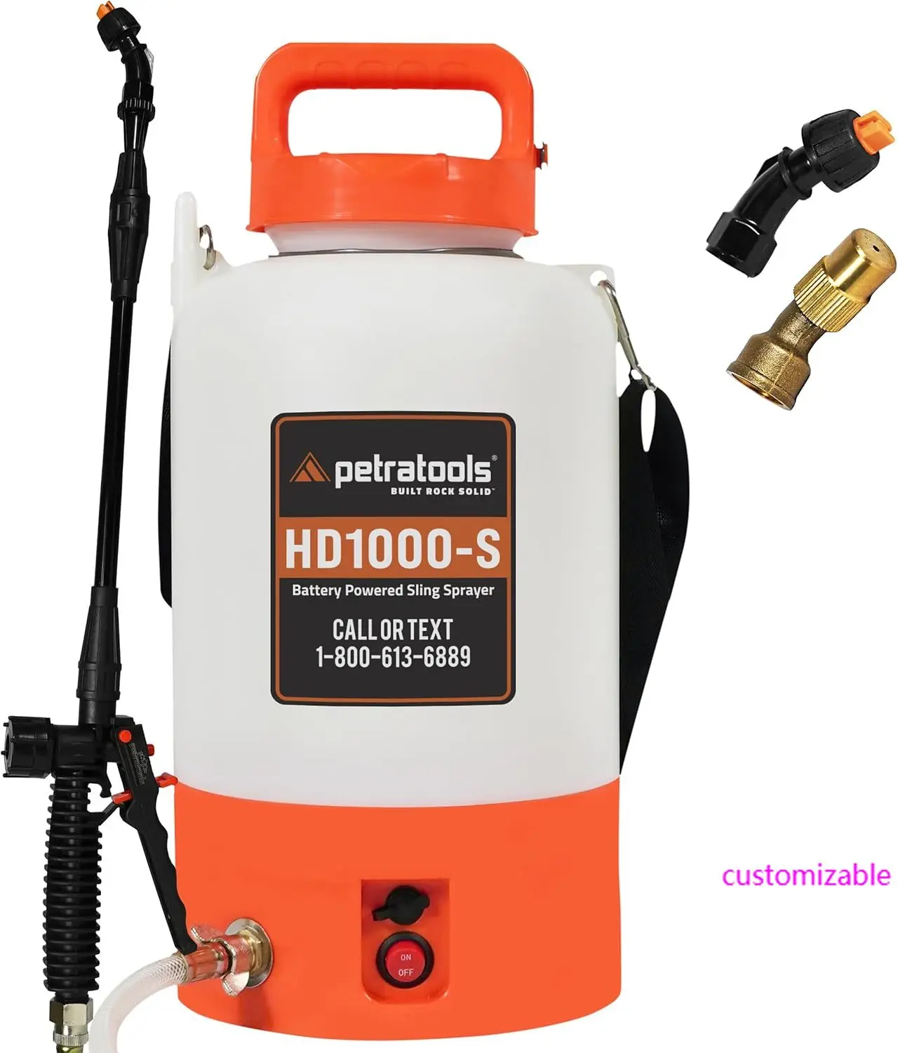 

PetraTools опрыскиватель с батарейным питанием, 1 галлон — HD1000-S — сверхмощный электрический опрыскиватель для газона и сада, борьбы с сорняками/мощиками