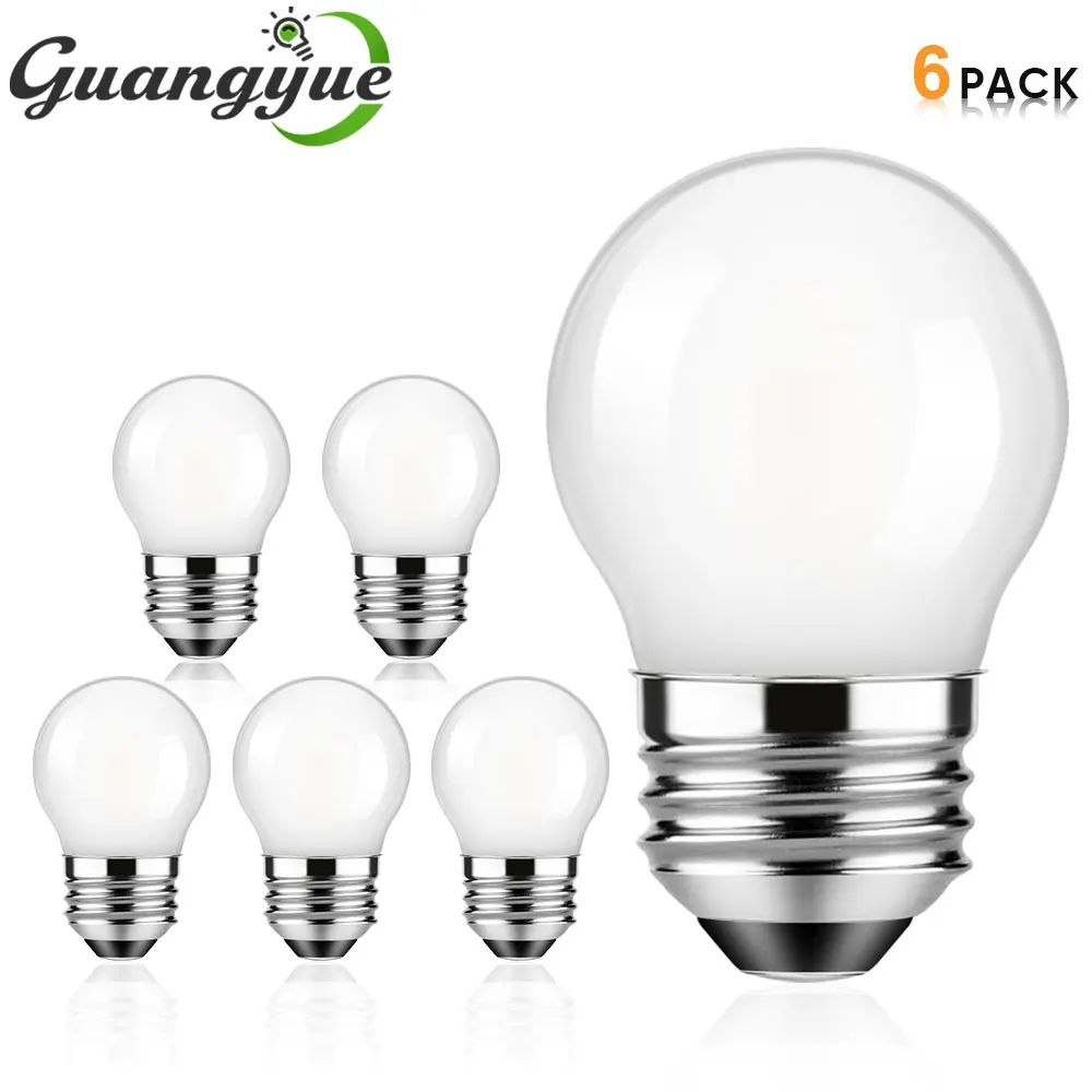 Globe LED Light Bulb E27 G45 Milky Glass Filament Bulbs 5W 220V Replaceable Lamp for Bathroom Pendants Chandelier Ceiling Lights