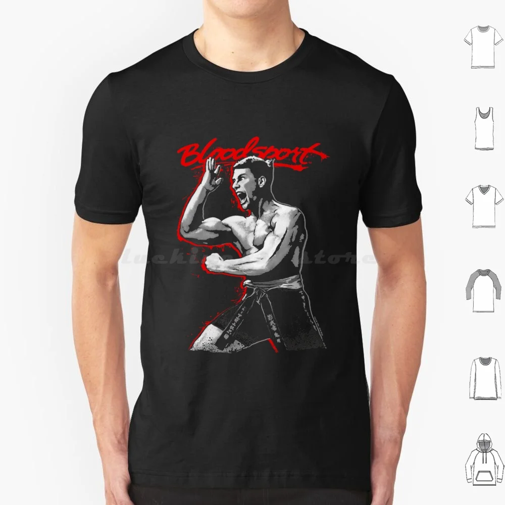 Bloodsport Action T Shirt Big Size 100% Cotton Fighter Funny Fx Geek Greek Fight Kickboxer Bad Movies Bald Blood Sport Bolo