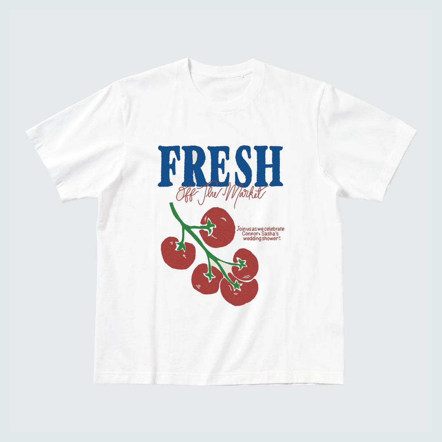 Summer Refreshing Food-printed Short-sleeved Pure Cotton Round-neck Casual Multi-purpose Men's and Women's Matching Style