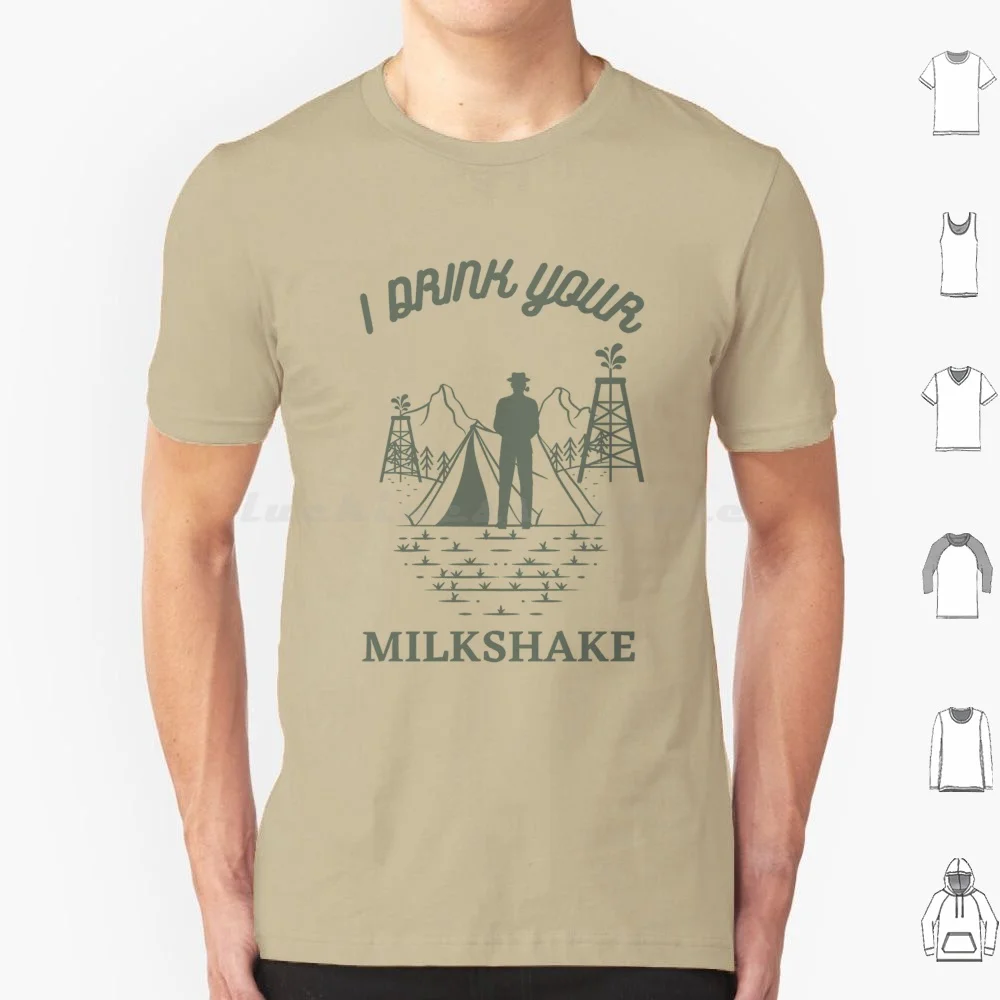 Bebo tu batido camiseta tamaño grande 100% algodón habrá sangre Daniel Day Lewis películas citas