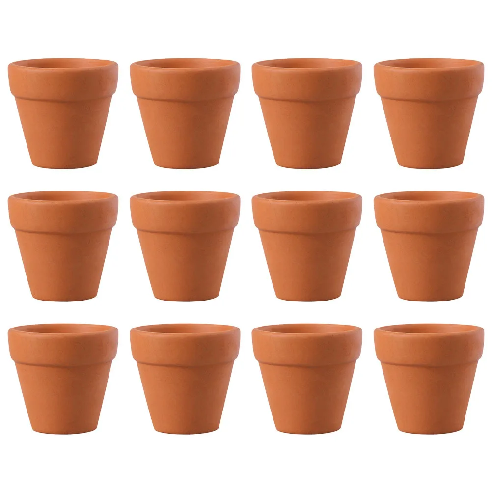 12Pcs Terracotta Plant Pots Ceramic Flower Pots for Small Plants Indoor Outdoor Mini Clay Natural Rustic Decor