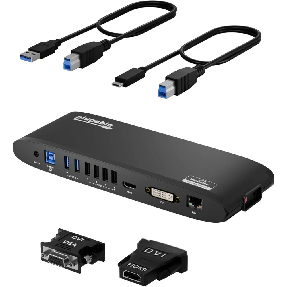 

Universal USB 3.0 Docking Station with Dual HDMI, Gigabit Ethernet, Audio, and 6 USB Ports for Windows, macOS, ChromeOS
