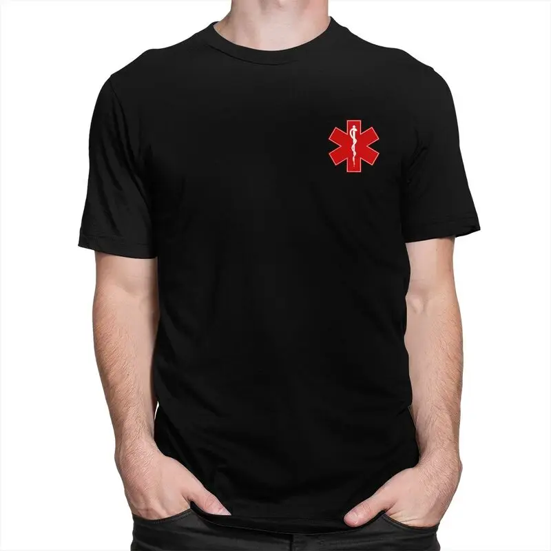 Custom Emt Star Of Life T Shirt for Men Tshirt Fashion Tees Short Sleeve Emt Paramedic Medical T-shirts Loose Fit Clothing