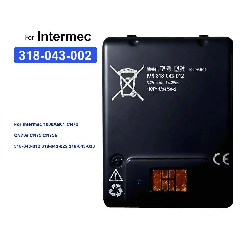 

Аккумулятор для сканера штрих-кодов 318-043-002 4000 мАч для Intermec 1000AB01 CN70 CN70e CN75 CN75E 318-043-012 318-043-022 318-043-033
