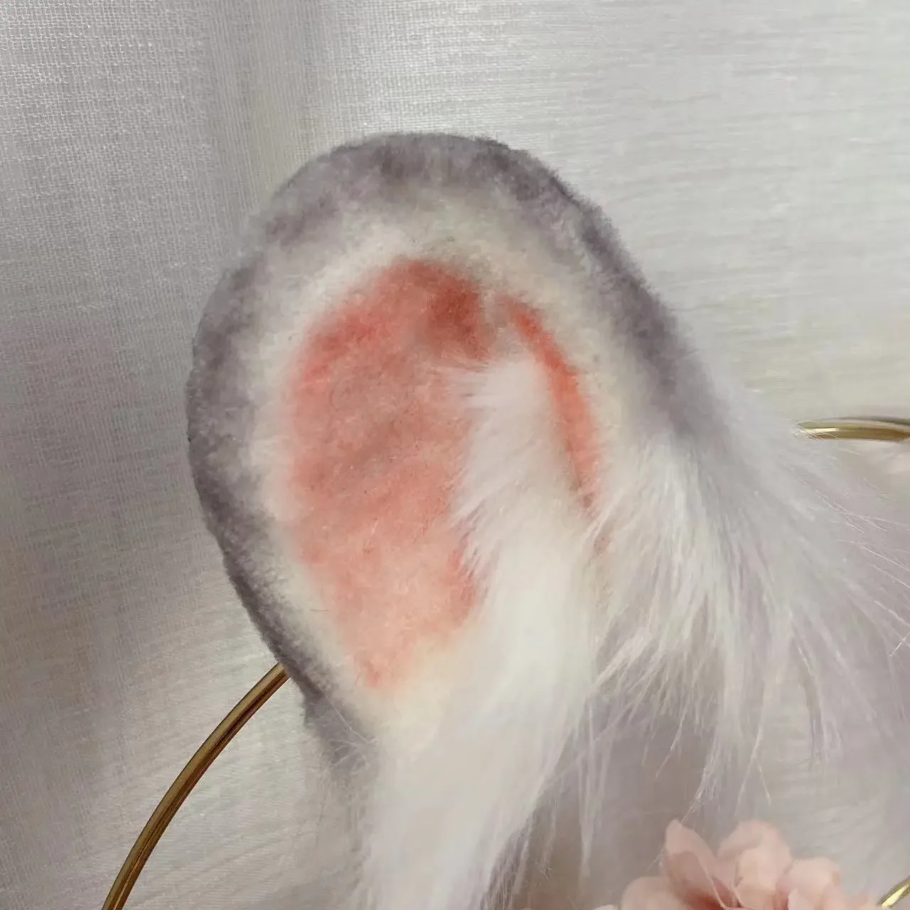 Custom HandMade Grey Mouse Cat Ear KC Beast Tail Wolf Cat Fox Hair Hoop Christmas Halloween Cosplay Costume Accessories