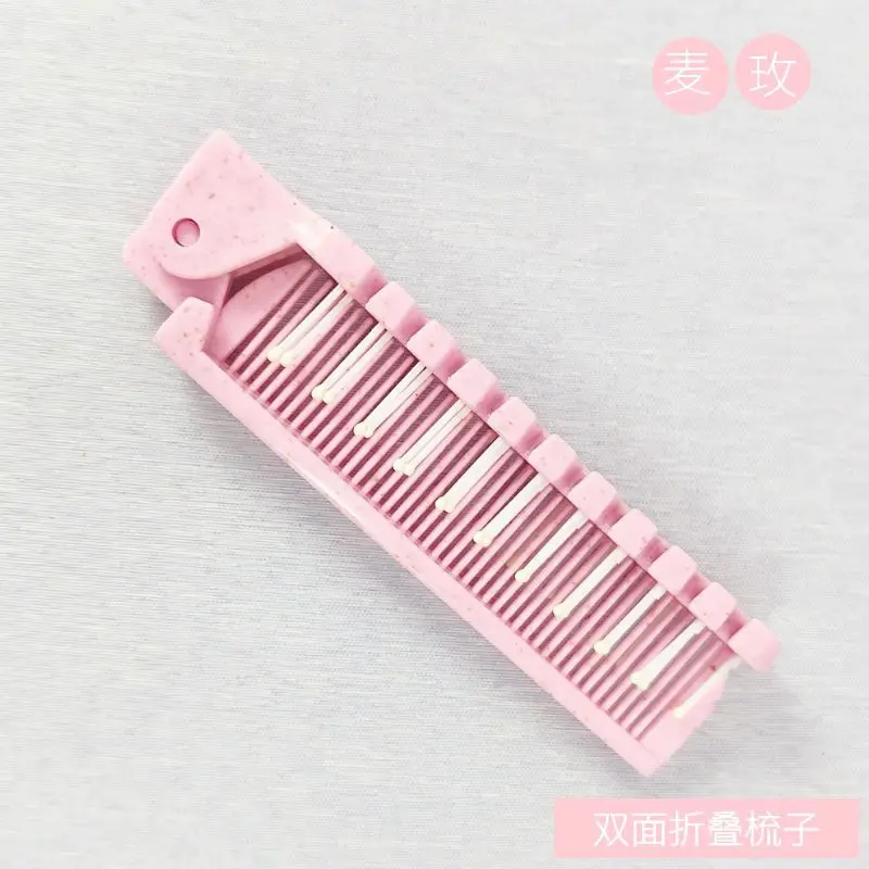 Travel Folding Comb Creative Portable Plastic Wheat Straw Retractable Comb Multi-color Optional Travel Comb