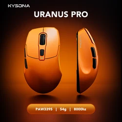 KYSONA Uranus Pro Wireless Gaming Mouse 54g PAW3395 Lightweight 8KHz Polling Rate 26000DPI Ultimate Optical Sensor For Laptop PC