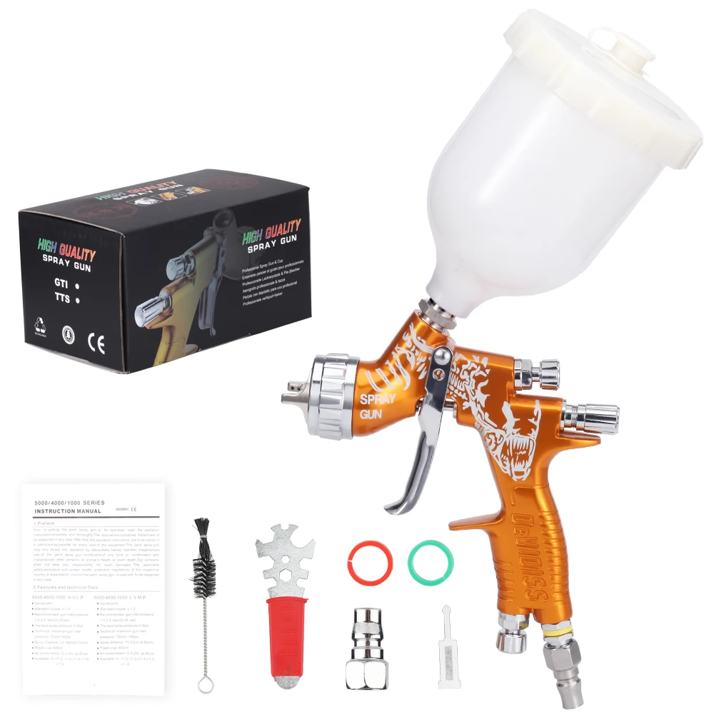 DEVIDISS GTE Pro TE20 Lite HVLP Spray Gun 1.3mm Fine Finish Nozzle Automibile Paint Professional Use