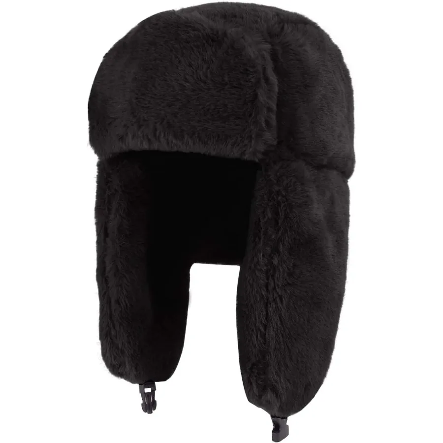 

Adults Winter Cozy Plush Ushanka Russian Hat Windproof Full Hood Earflap Hat Warm Cold Proof Ski Hunting Cycling Trapper Hats
