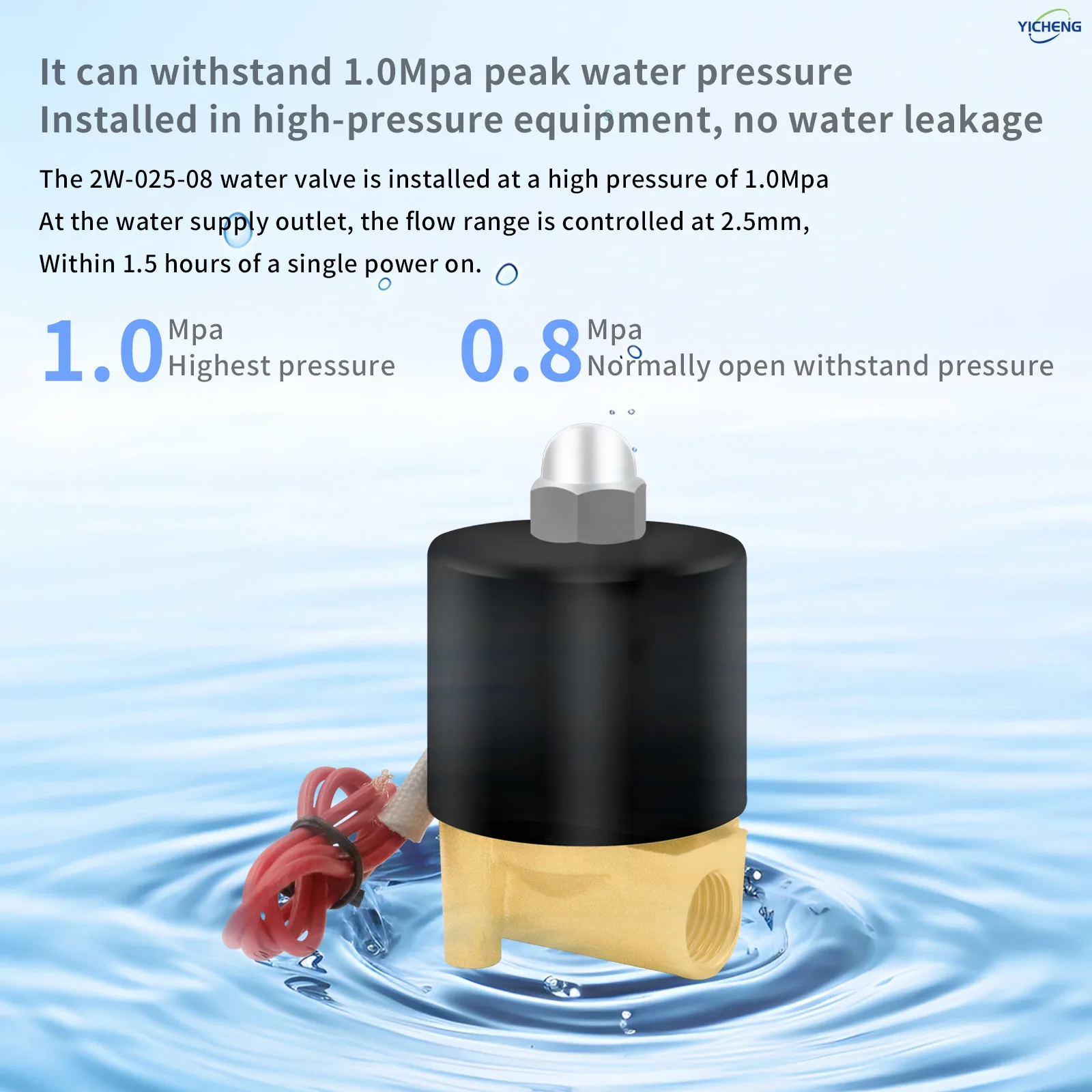 صمام الملف اللولبي الكهربائي النحاسي 1/4 بوصة مغلق عادة، صمام المياه صمام الهواء، مياه العمل المتوسطة، الهواء، سائل الزيت