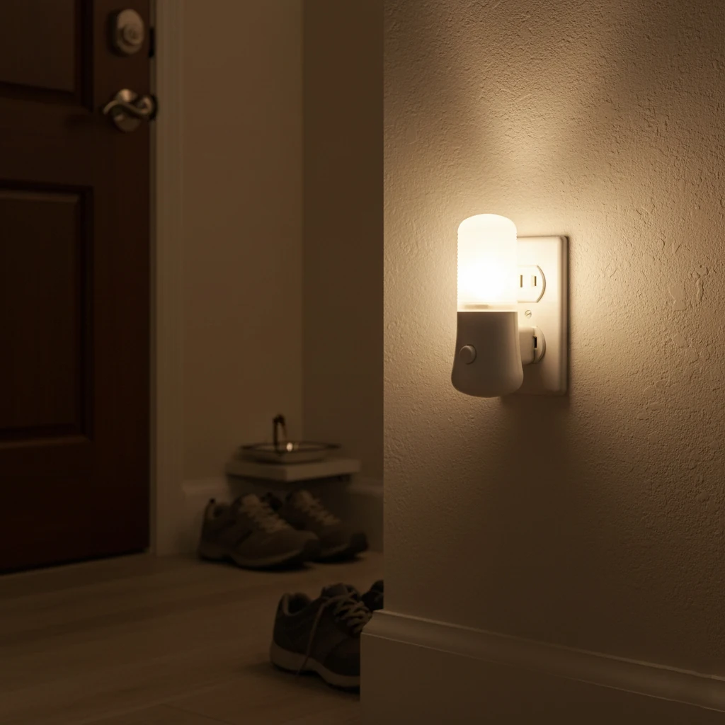 LED 야간 조명 미국 플러그 따뜻한 차가운 흰색 가정용 조명 에너지 절약 램프 버튼 스위치 어린이 침실 복도용 벽등