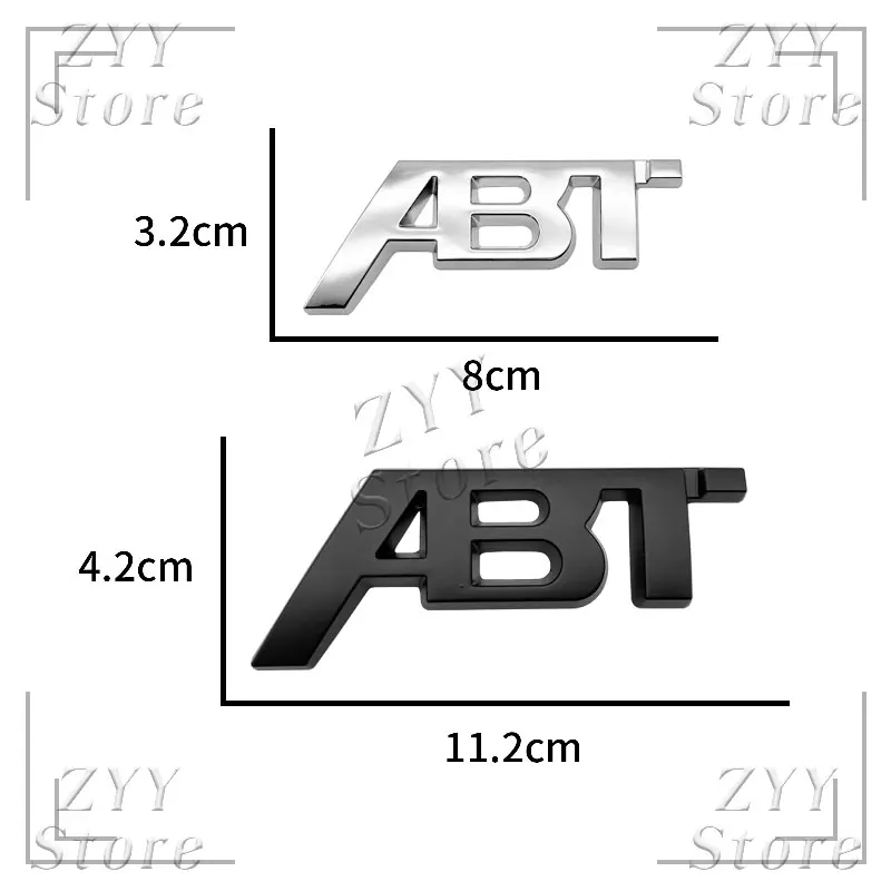 ثلاثية الأبعاد المعادن ABT شعار سيارة الجبهة شواء شعار الخلفي الجذع شارة ملصق ل SQ5 RS3 RS4 RS6 S3 S5 Q5 Q8 A3 A4 A6 ABT ملصق مائي