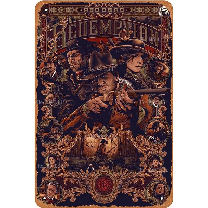 Affiche de jeu Red Dead Redemption, panneau métallique de Style Vintage