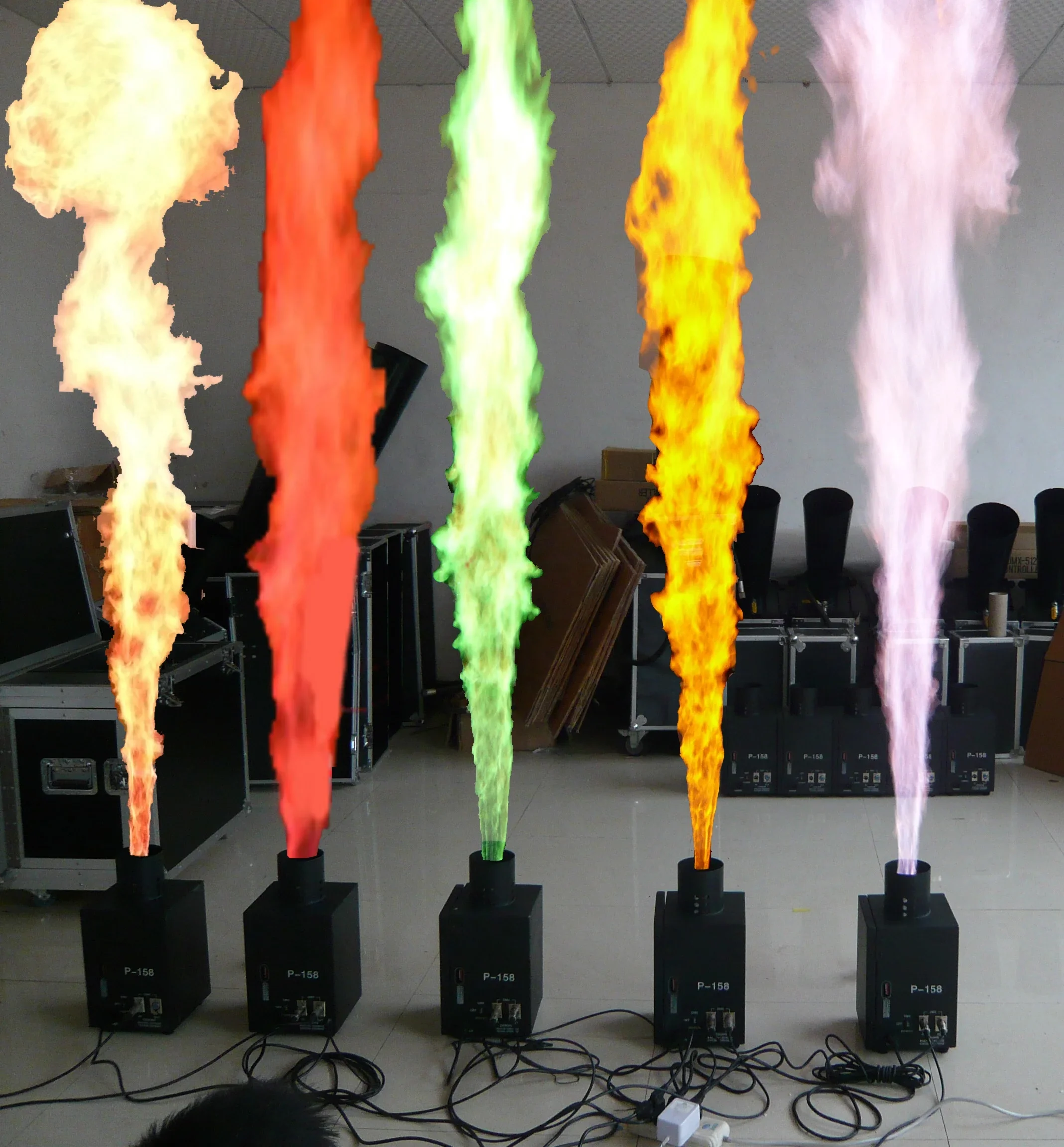 Artificial Fire Party Equipment Lighting Machine Color Spray Thrower Mini Flame Projector For Concert Stage Disco Dj