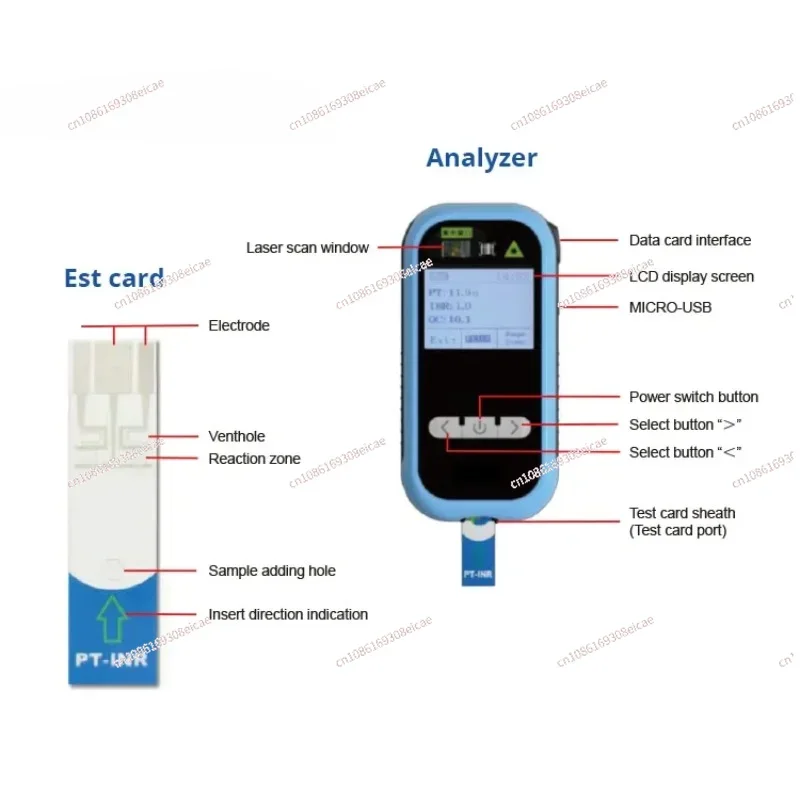 Blood Coagulation Analyzer ElectroMeter for Professional Point of Care Patient Self-Testing Portable Coagulometer PT/INR Meter