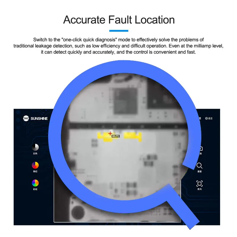 Imagem -05 - Sunshine-mini Pcb Infrared Imaging Instrumento de Diagnóstico Rápido Placa-mãe do Telefone Móvel Ferramentas de Reparo de Detecção de Falha Tb03s