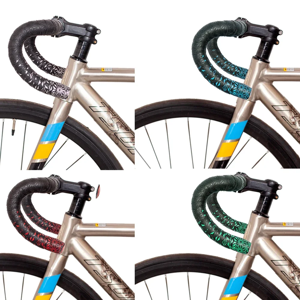 Rennrad-Lenkerband Super Sticky Kush Star Fade Lenkerband EVA/PU Fahrrad Anti-Rutsch Stoßdämpfer Wickelband Mit 1 Paar Lenkerstopfen – Detail 2