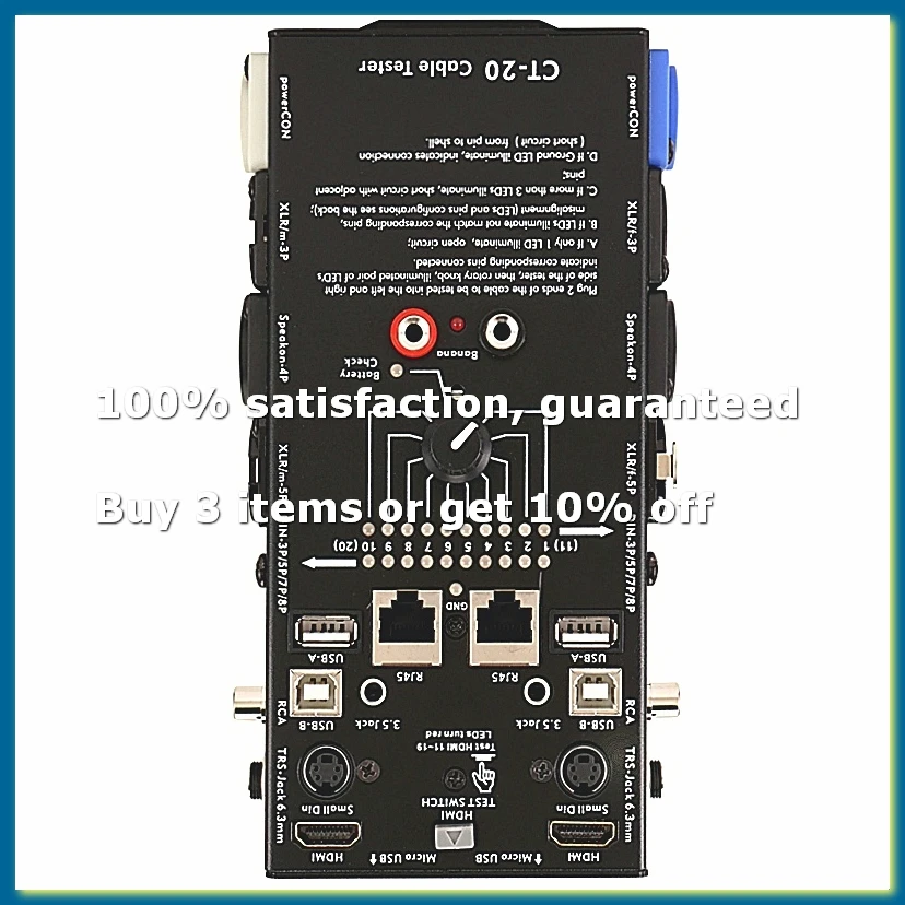 ●CT-20 Multifunctional Line Tester Audio Line Xlr Signal Line Tester -Compatible CT-20
