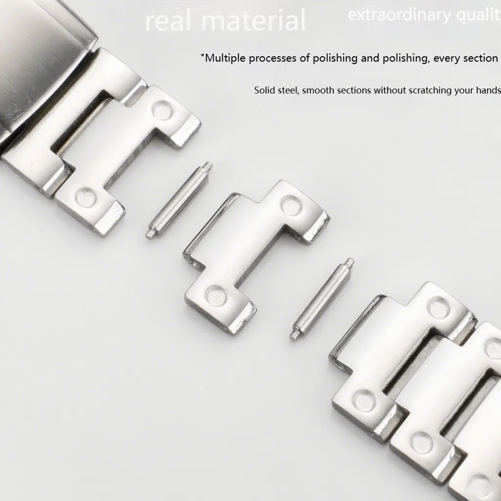 카시오 G-SHOCK GM-2100 농가 오크 시리즈 시계 체인 수정 된 솔리드 스테인레스 스틸 시계 스트랩 16mm 실버 골드 팔찌