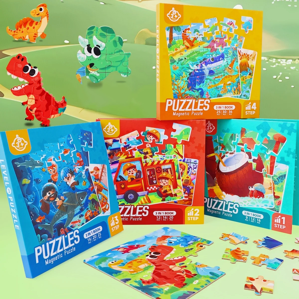 

Скидка San-In-1 на 90% сложенная магнитная книга-головоломка, детская образовательная просветительская игрушка-головоломка с логическим мышлением, сложность восстановления