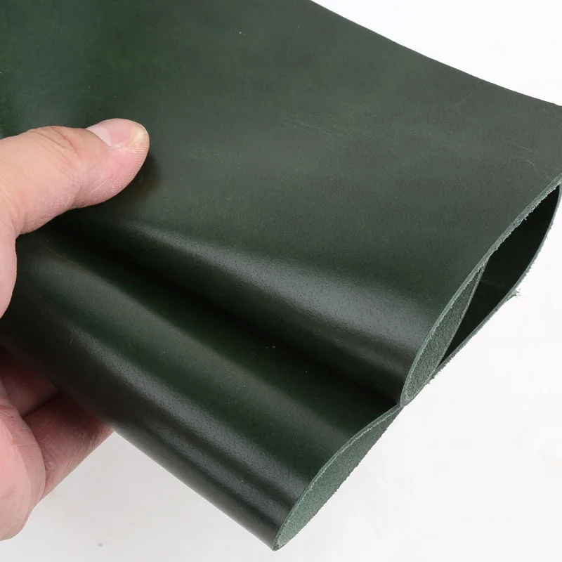 Green Stiff Top Layer, Oil Wax Cowhide, Genuine Leather, Handmade DIY Handmade Accounting Book, Table Cushion, Knife Sheath, Lea