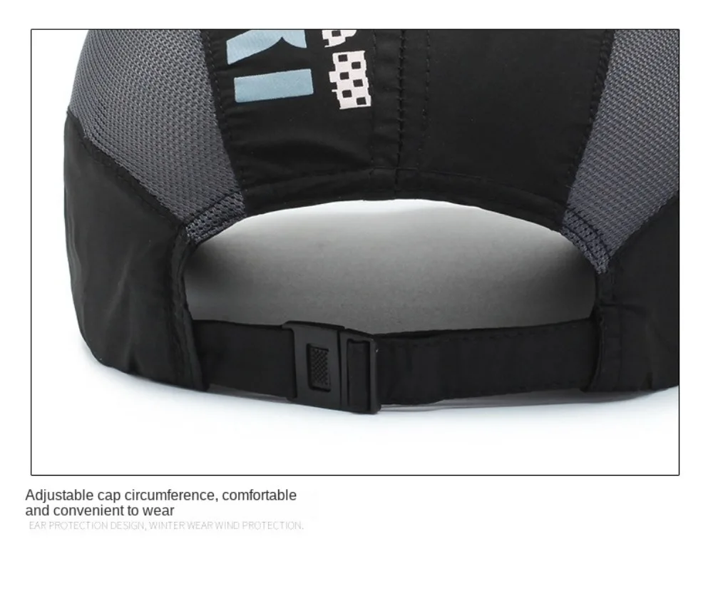 Modische Baseballkappe mit breiter Krempe, atmungsaktiv, verstellbar, schnell trocknend, Sonnenschutz, Sommer – Detail 11