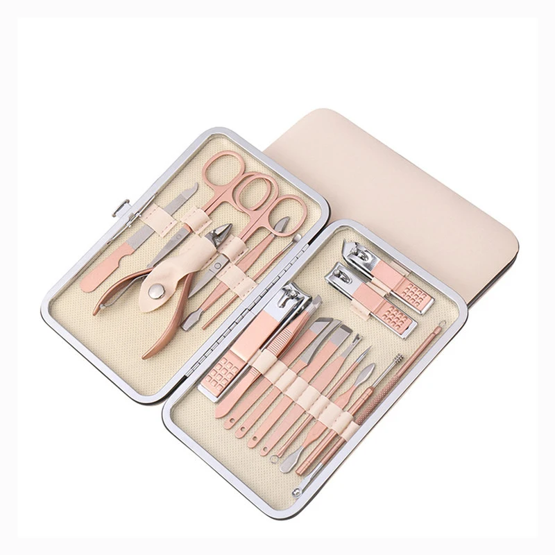 7/10Pcs Rose Gold Stainless Steel Manicure Tool Kit Nail Clippers Pedicure Knife Scissor Tweezer Manicure Tool Suit