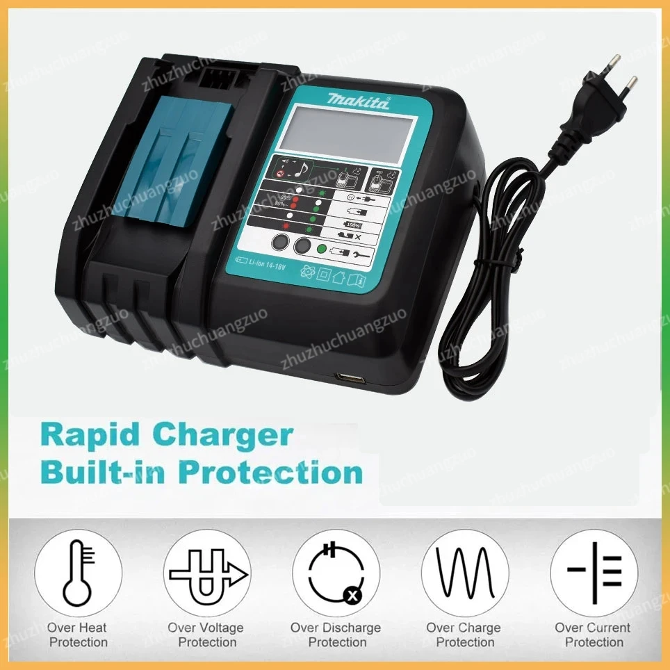 Makita Original Charger 14.4V-18V DC18RC Battery Charger Makita 6000mAh Bl1830 Bl1430 BL1860 BL1890 Tool Power Charger