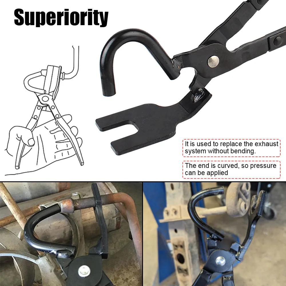 Exhaust Hanger Removal Puller Exhaust Pipe Gasket Removal Plier Car Exhaust Rubber Pad Pliers Anti-Slip Handle Tools