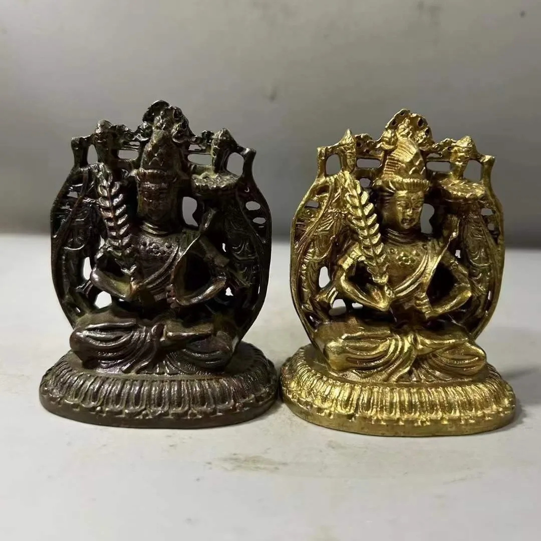 

Ancient pure copper Bodhisattva ornament double-sided Buddha shape pulp perfect home decoration handicraft ornament wholesale