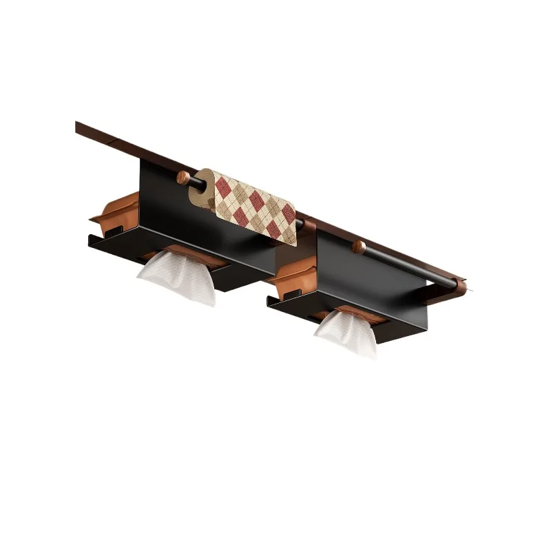 Walnut antique kitchen tissue rack, cabinet paper hanging storage box