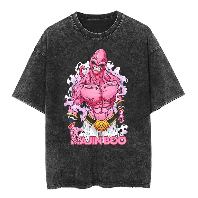 

2026 Dragon Ball Anime Cartoon Anime Printed Laundry Short Sleeved T-shirt for Men and Women, Loose and Casual