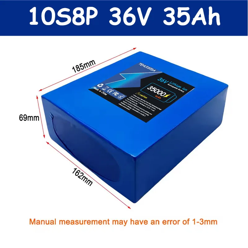 Brand New A-grade 10S8P Lithium Battery, High Power, Built-in BMS 18650, Suitable for Various Energy Storage Backups, 36V, 35Ah,