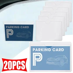 Car Windshield Transparent Card Holder Parking Pass Label Set Portable Adhesive Protective Film Cards Identification Card Holder