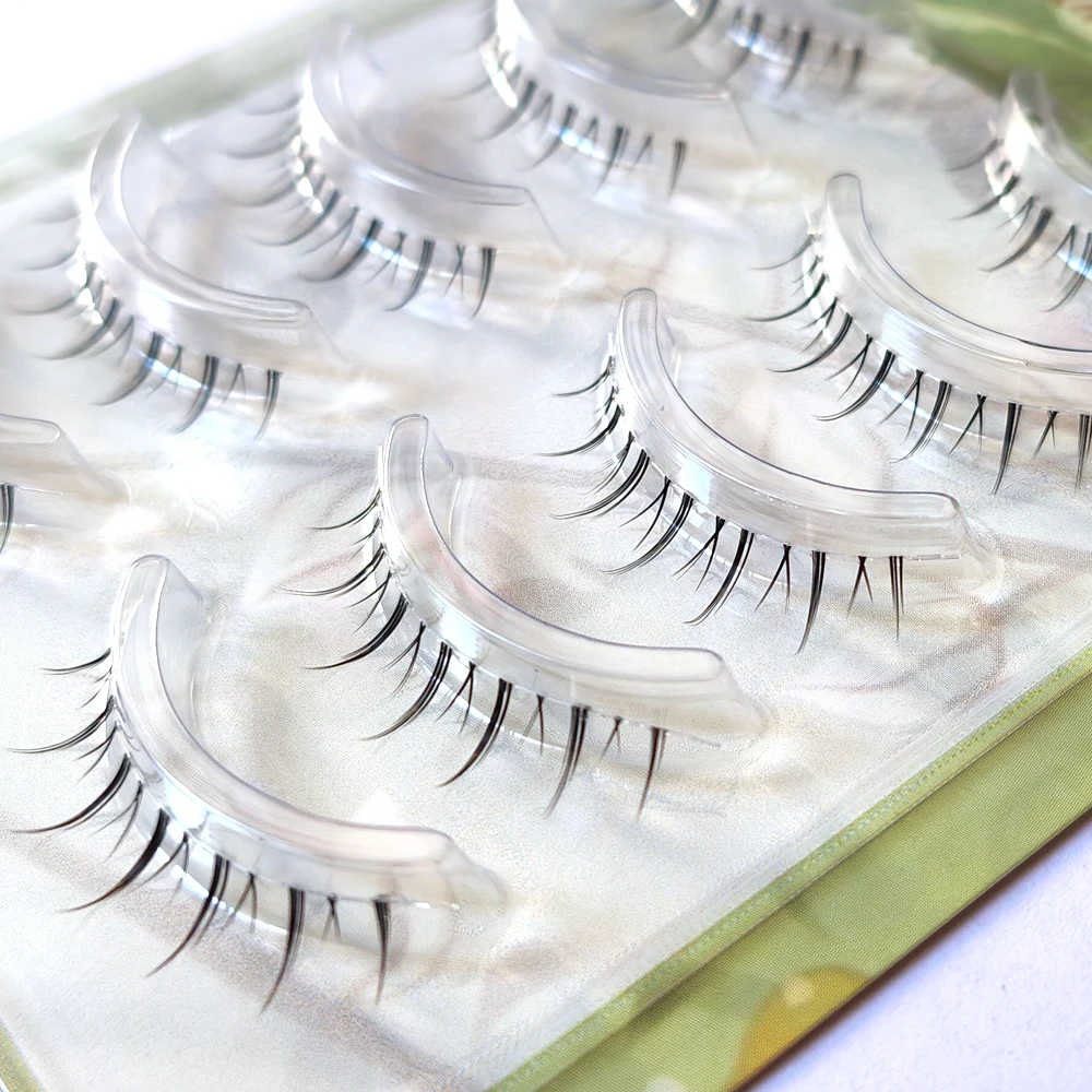 Naturalnie wyglądający 5-parowy zestaw dolnych rzęs Idol Miękkie pod rzęsami Ręcznie robione przedłużanie dolnych rzęs Niewidoczna opaska