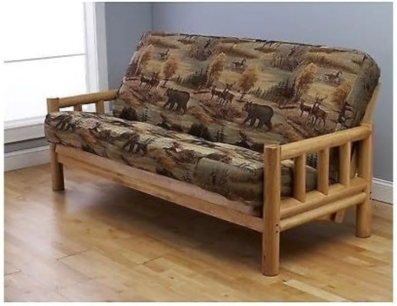 Sofa Beds Futon Frame And Full Size Mattress Set This Rustic Log Frame Sofa Set Easily Converts To Full-size Bed Brown