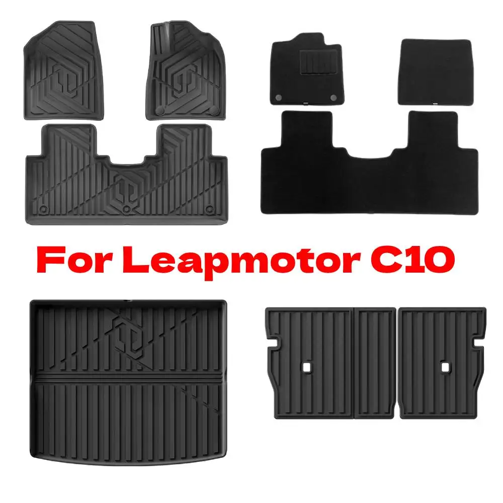 

For Leapmotor C10 2025 2024-2026 TPE Car Floor Mats Cargo Liners Non-Slip Seat Back Protector Interior Accessories LHD RHD