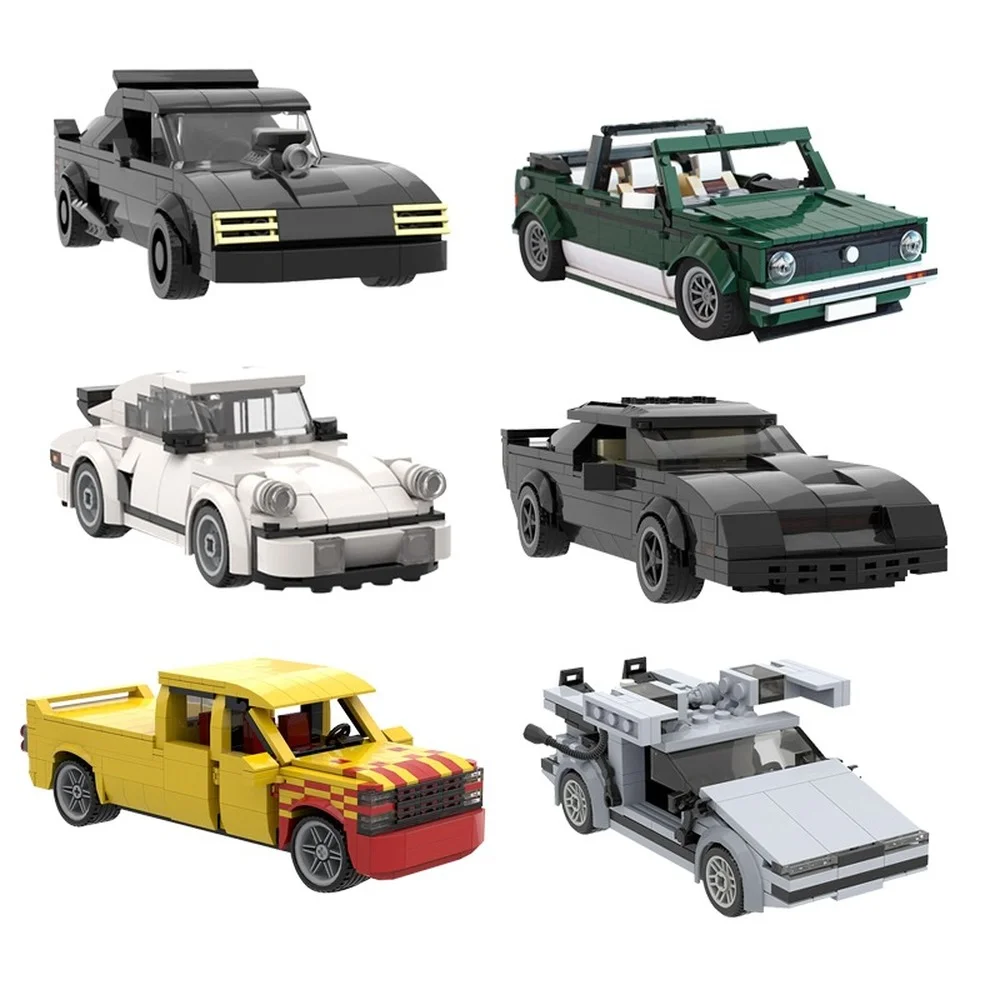 MOC A Variety Of Mini Car Building Blocks Set Model Policemen Car Classic Racing Model Brick Boy Birthday Gift Toy