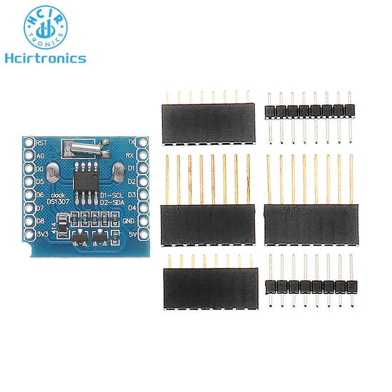 RTC DS1307 (время реального времени) + батарейный щит для WeMos D1