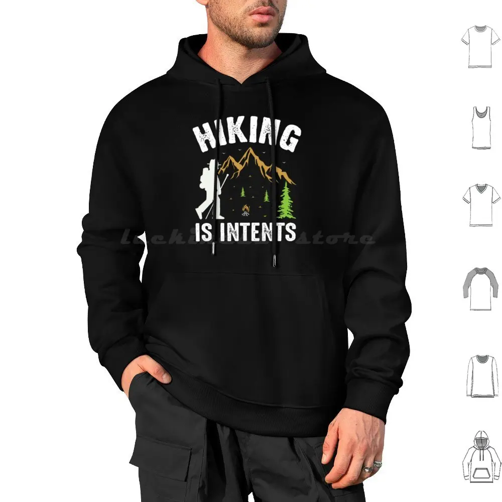 Hiking Is I Tents Hiker Hiking Funny Vintage Retro Outdoors Mountain Vintage Sunset Hoodies Long Sleeve Hiking Is I