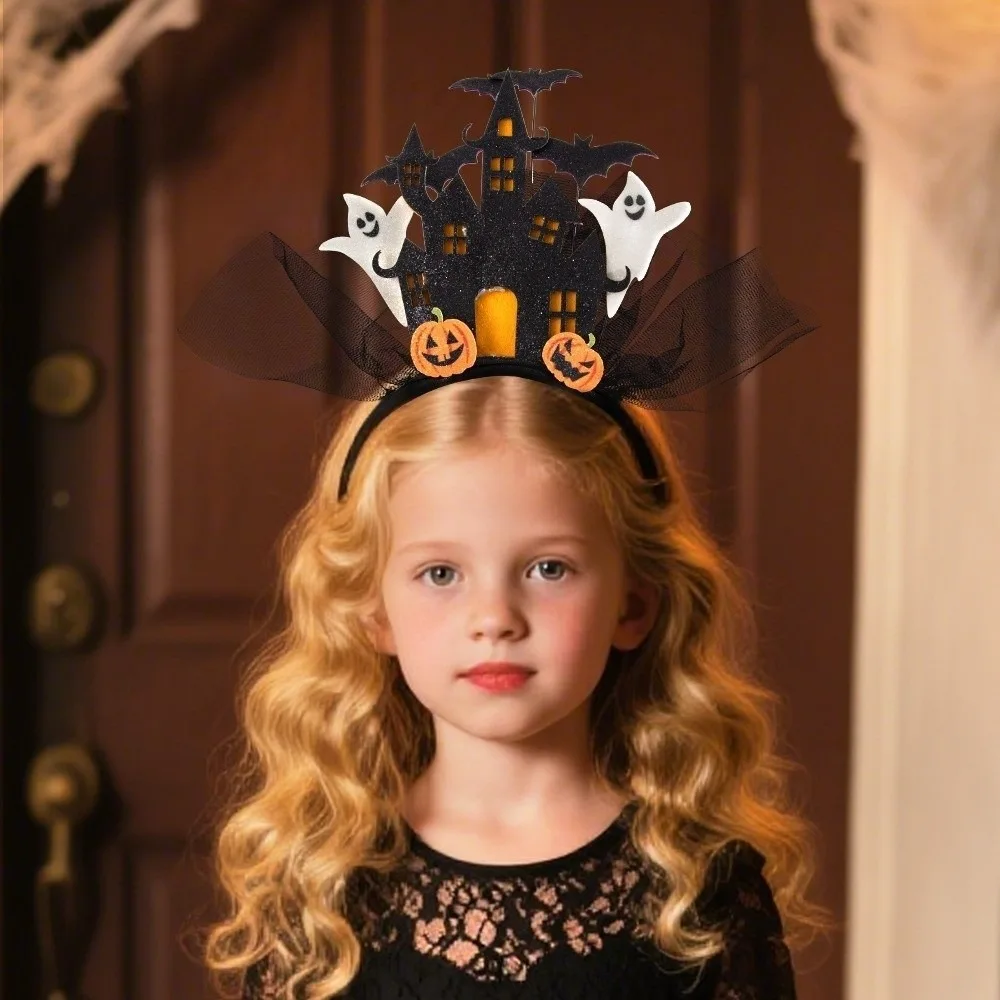 

Funny White Ghost Halloween Headband Electronic Castle Halloween Hair Hoop Colorful Pumpkin Ghost Hairband Hair Accessories