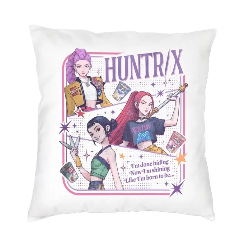 

Мягкая наволочка Kpop Demon Hunters Huntrix, украшение на заказ, квадратный чехол для подушки 40x40 см, наволочка для дивана
