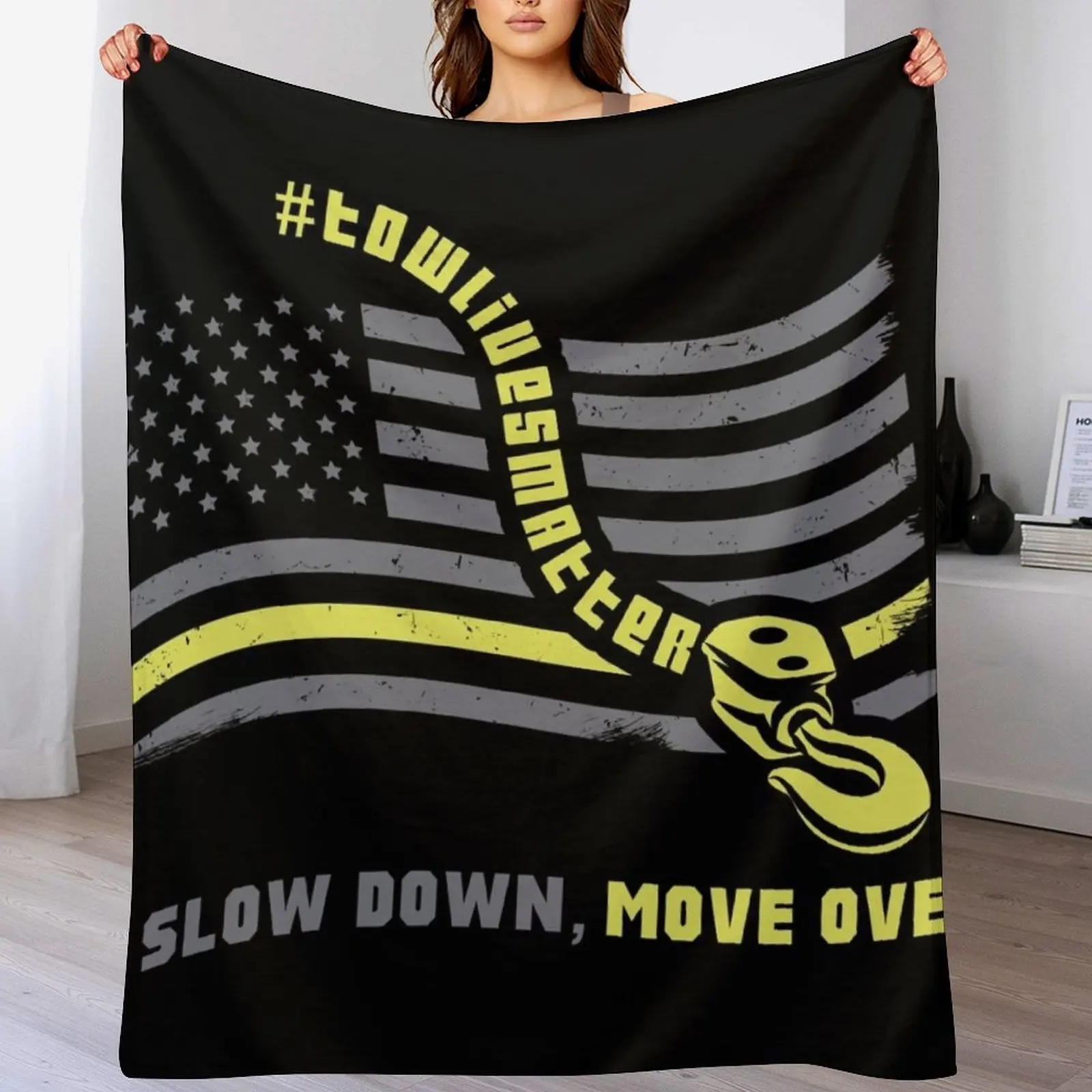 Slow Down Move Over - Tow Truck Operator Gift Throw Blanket Decorative Beds Hairy Quilt Sofas Blankets