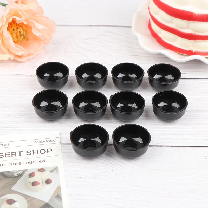 10pcs Miniature Bowl Dish Round 1/12 Scale Doll House Kitchen Dinning Accessory