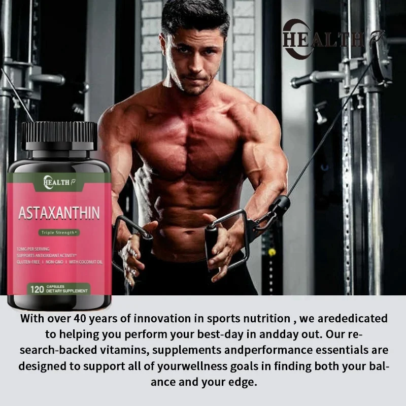 Astaxanthin Supplement, Maximum Absorption, Stronger Antioxidant Than Vitamin C, Non Gmo, Gluten Free