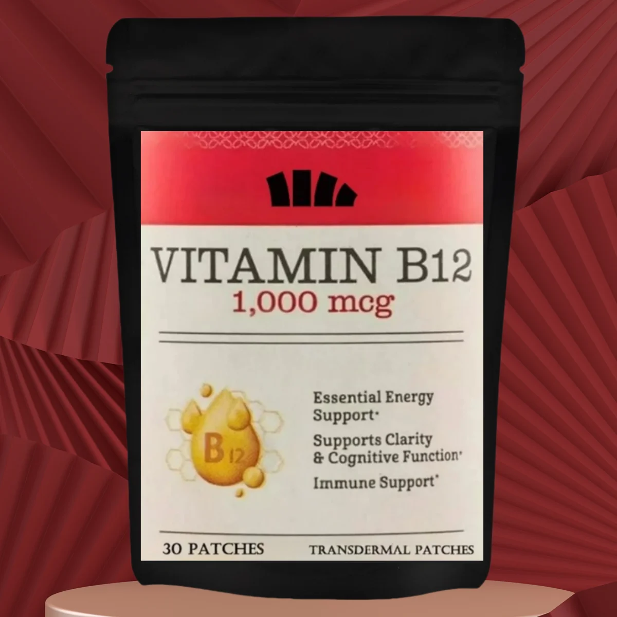 30 Patches B12 Patches 1000 Mcg Transdermal Patches Support Energy Metabolism, Mental Clarity, Nervous System Health
