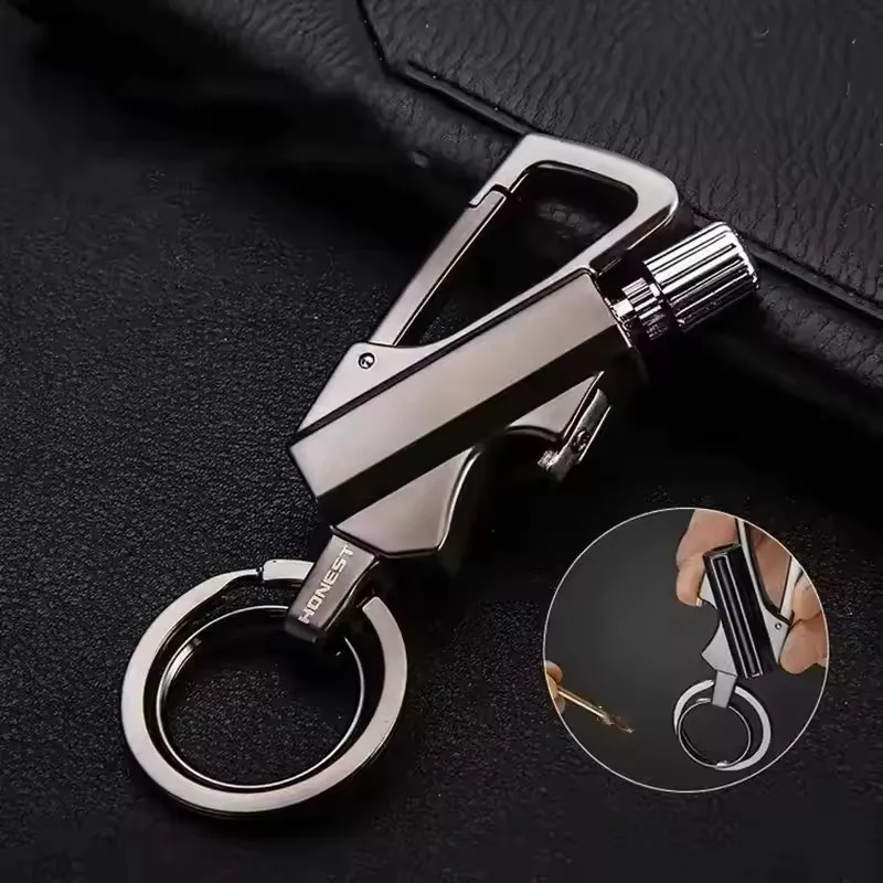 Outdoor Multifunctional Portable Match Keychain, Fuel Lighter, Metal, Camping Ignition Tool, Men's Gadget